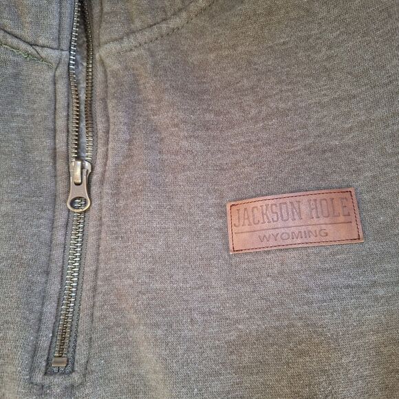 JACKSON HOLE Hoodie 1/4 Zip Sweatshirt Size M Pouch Pocket - Picture 3 of 14